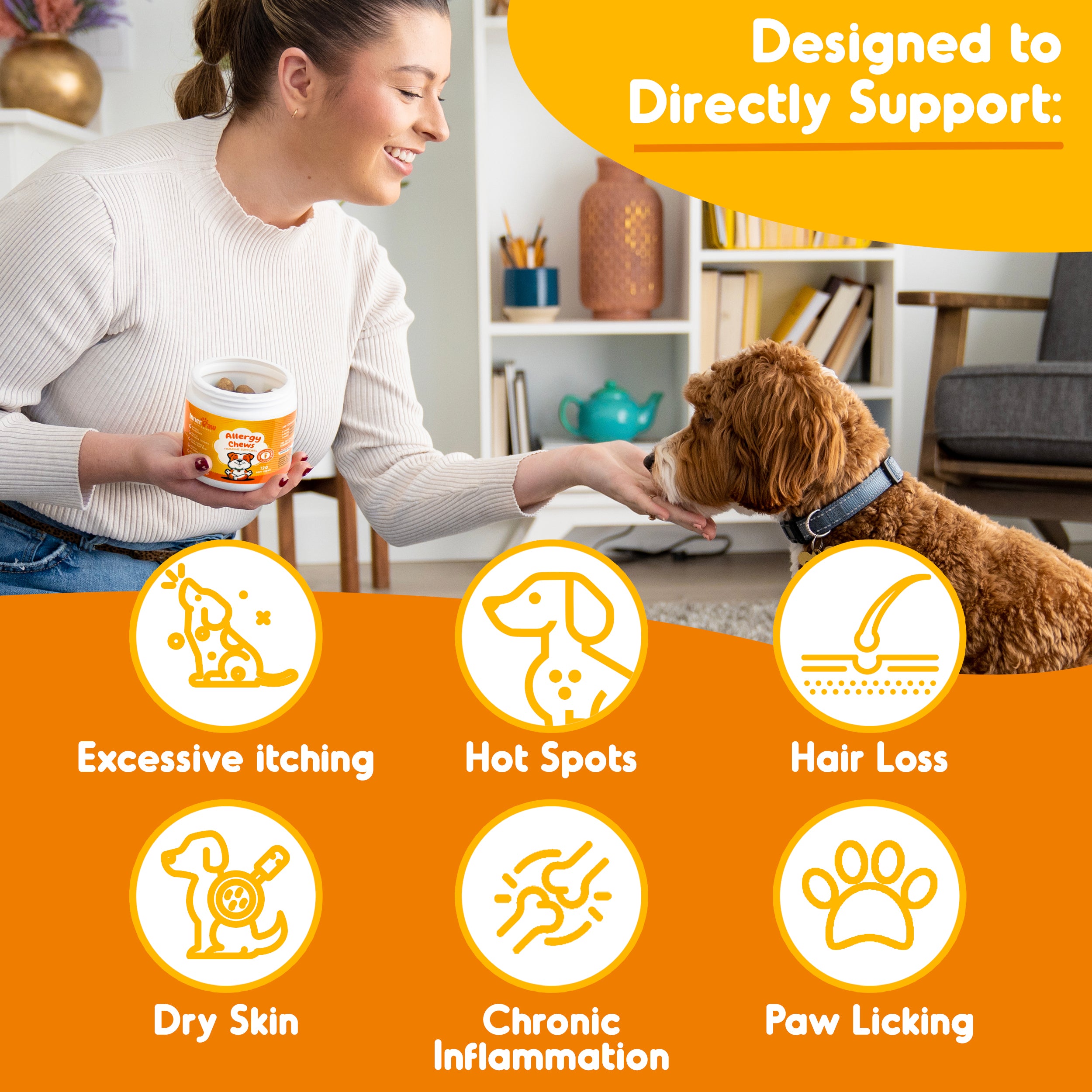 Allergy Chews – Itch Relief & Immune Support for Dogs, 60 Count