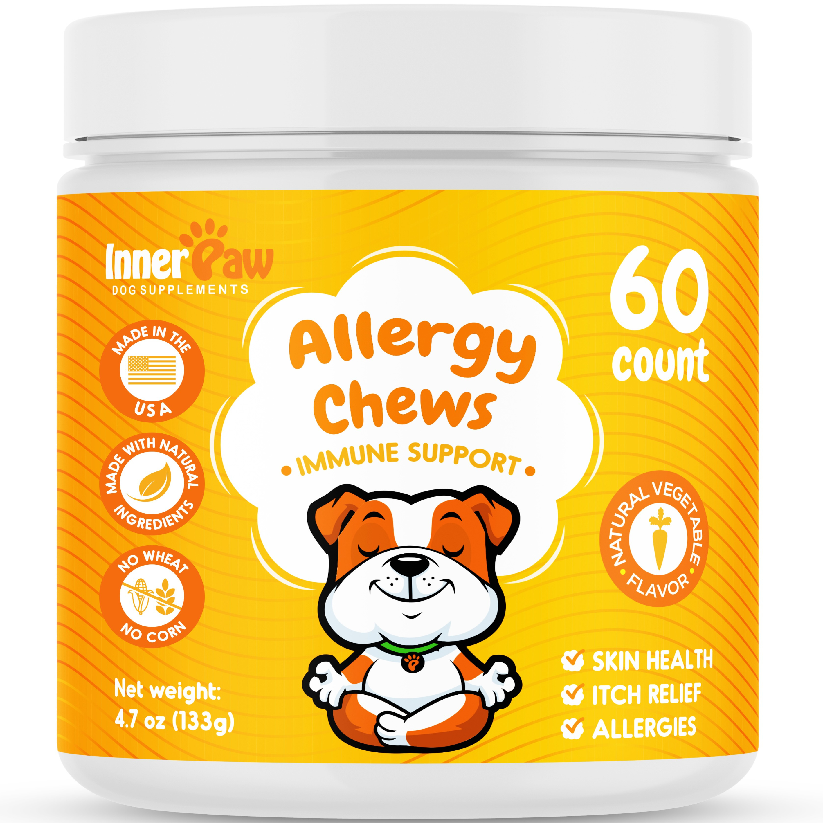 Allergy Chews – Itch Relief & Immune Support for Dogs, 60 Count
