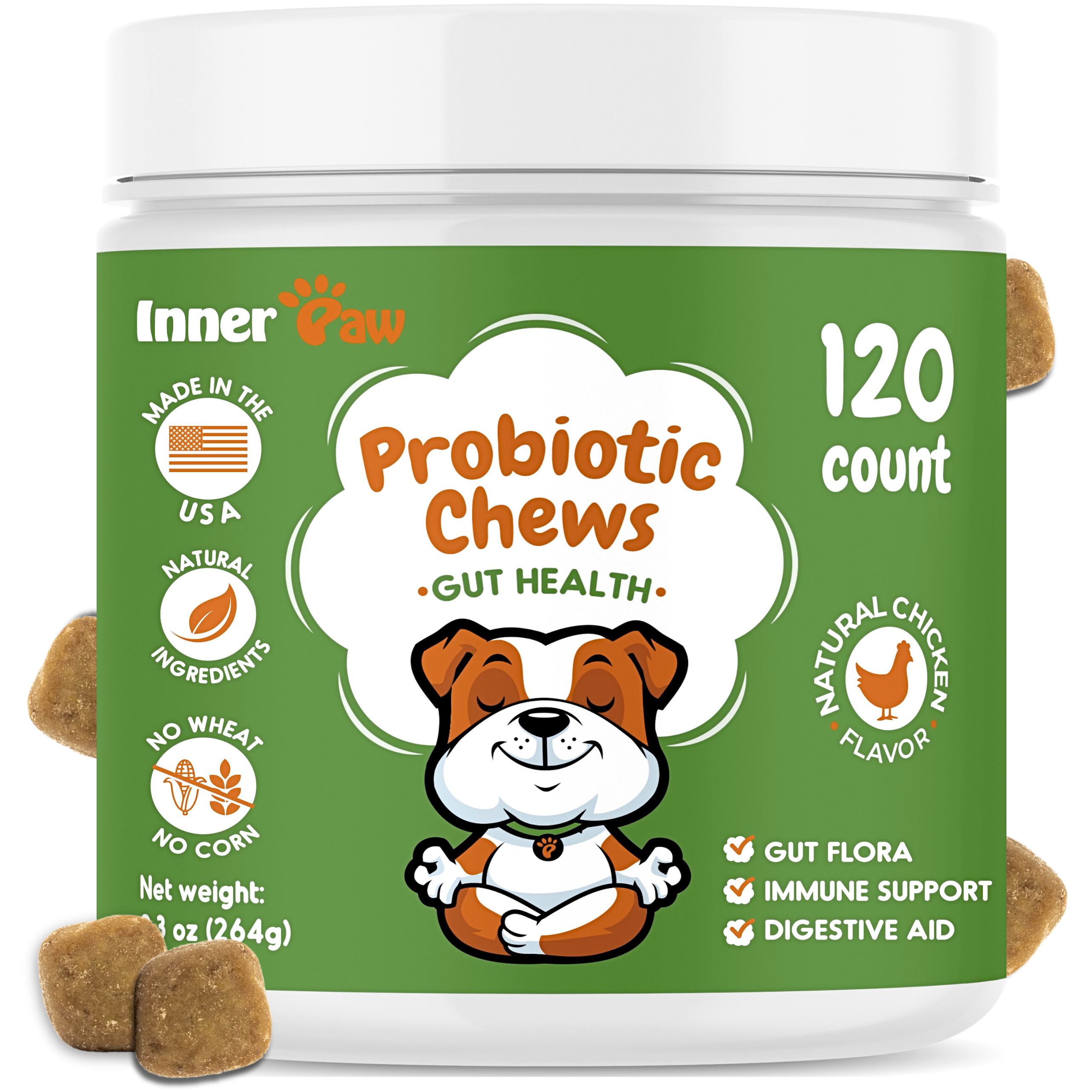Dog Probiotic Chews - 120 Count