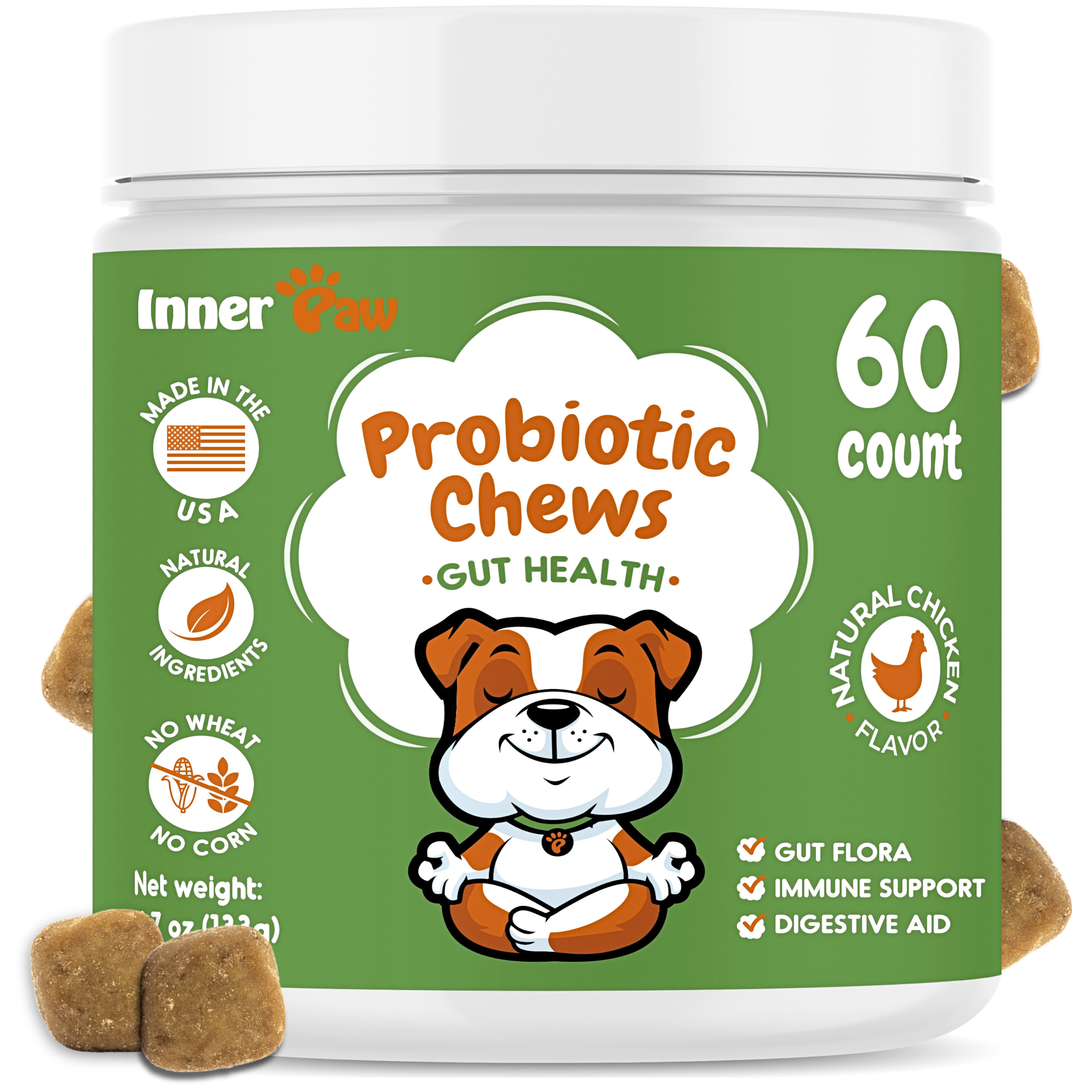 Probiotics For Dogs Soft Chews - 60 Count